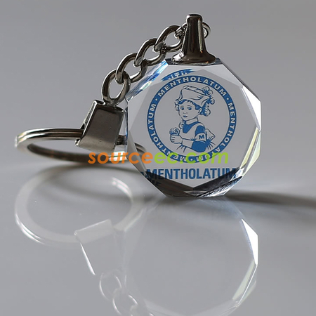 客製化LED水晶彩印鎖匙扣禮品
