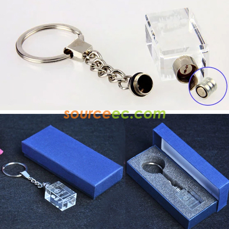 客製化LED水晶彩印鎖匙扣禮品