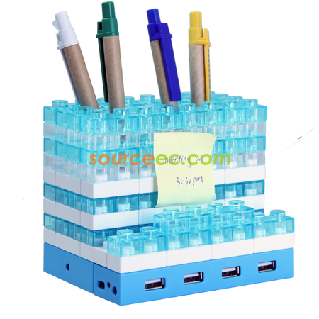 客製化Gattola 5合1發光積木HUB筆座/手機座禮品