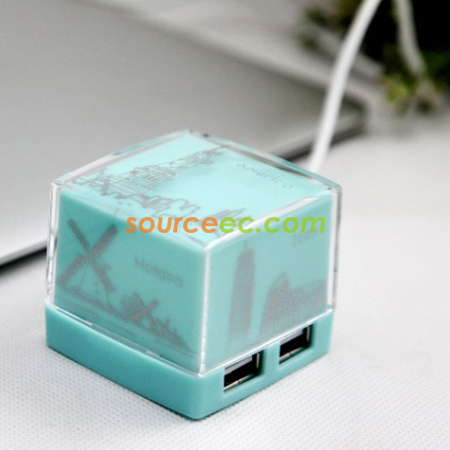 客製化七彩立方USB HUB分享器禮品