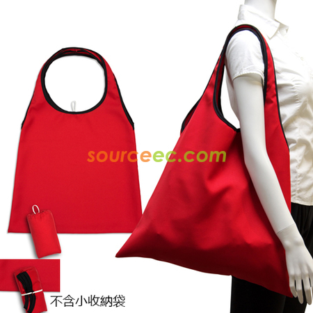 客製化網印折疊購物袋 - 長提把禮品