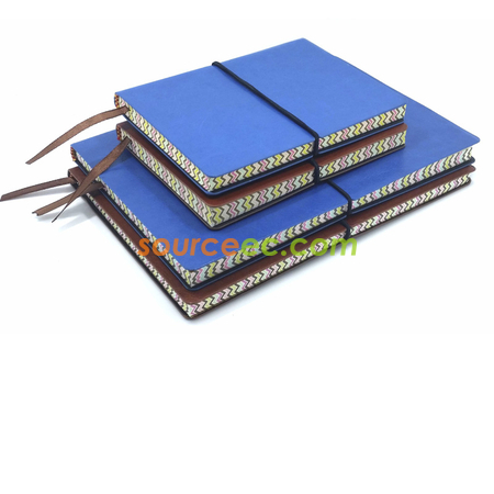 客製化彩紋邊皮製筆記簿禮品