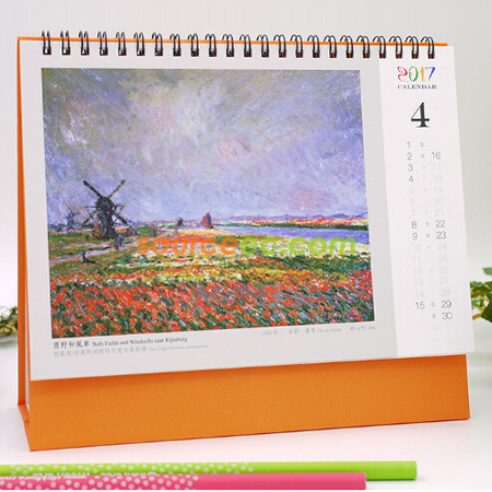 客製化莫內花園三角桌曆禮品