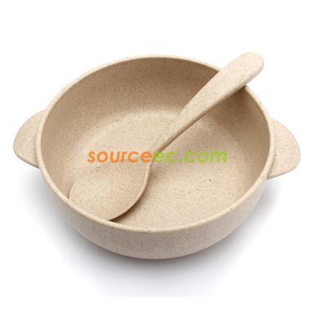 客製化帶湯匙麥稈碗禮品