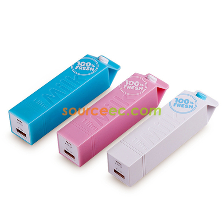 客製化2600mAh牛奶盒行動電源禮品