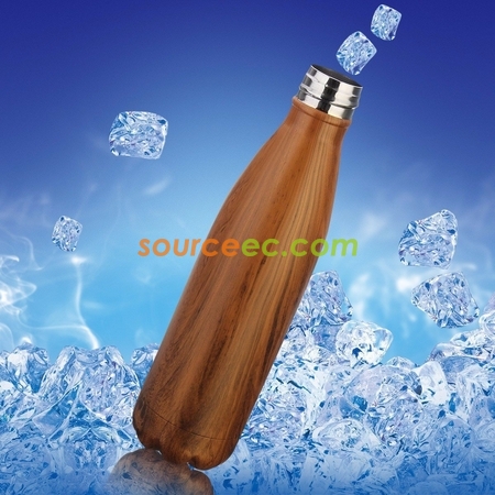 客製化500ML 木紋可樂保溫杯禮品