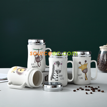 客製化400ML鏡子蓋陶瓷杯禮品