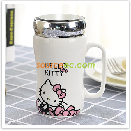 客製化400ML鏡子蓋陶瓷杯禮品