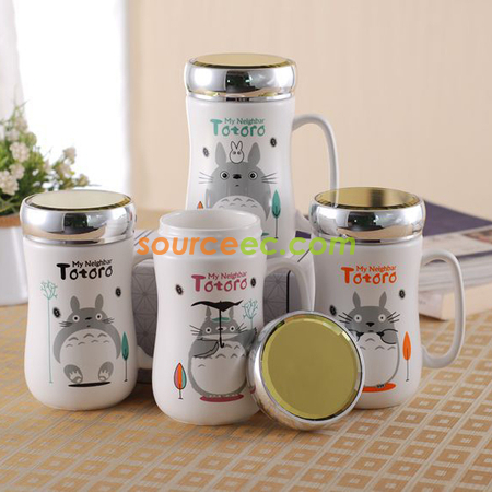 客製化400ML鏡子蓋陶瓷杯禮品