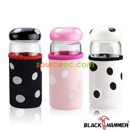 客製化350ML 蘑菇耐熱玻璃水杯禮品