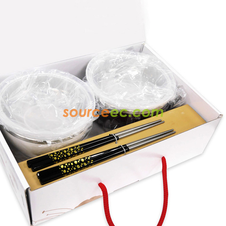 客製化900ML 彩晶隔熱碗/筷子組禮品