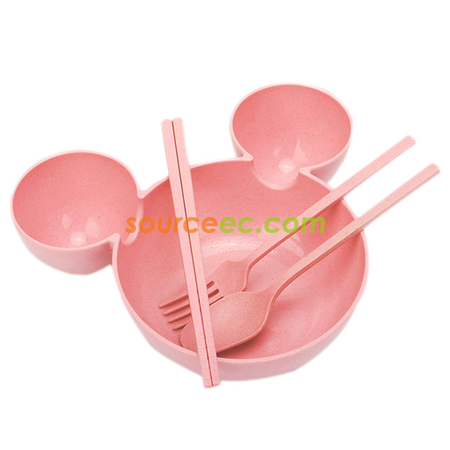 客製化兒童麥稈餐具三件套禮品