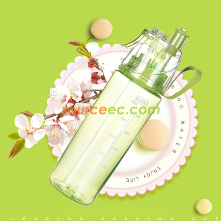 客製化600ML運動噴水水壺禮品