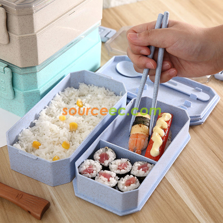 客製化雙層便當盒含餐具禮品