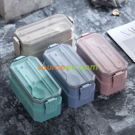 客製化雙層便當盒含餐具禮品