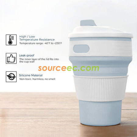 客製化350ML 折疊矽膠咖啡杯禮品