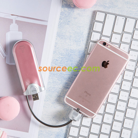 客製化時尚自帶線行動電源禮品