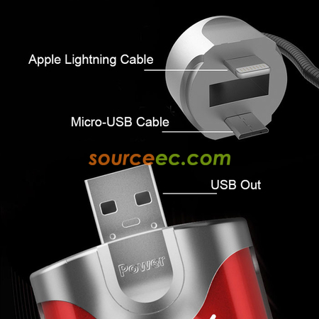 客製化時尚自帶線行動電源禮品