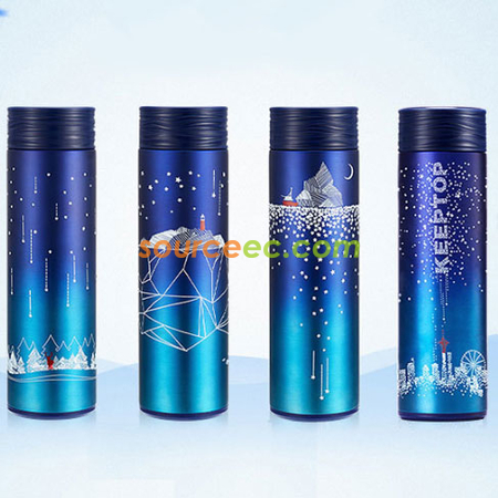 客製化500ML 水紋蓋直身不鏽鋼保溫杯禮品