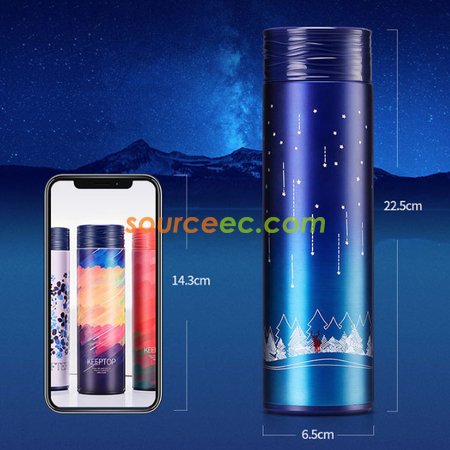 客製化500ML 水紋蓋直身不鏽鋼保溫杯禮品