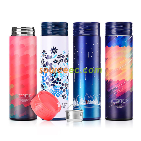 客製化500ML 水紋蓋直身不鏽鋼保溫杯禮品