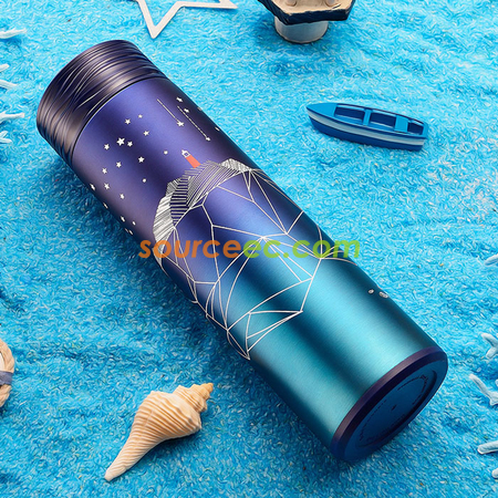 客製化500ML 水紋蓋直身不鏽鋼保溫杯禮品