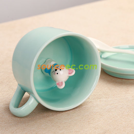 客製化250ML 立體動物陶瓷杯禮品