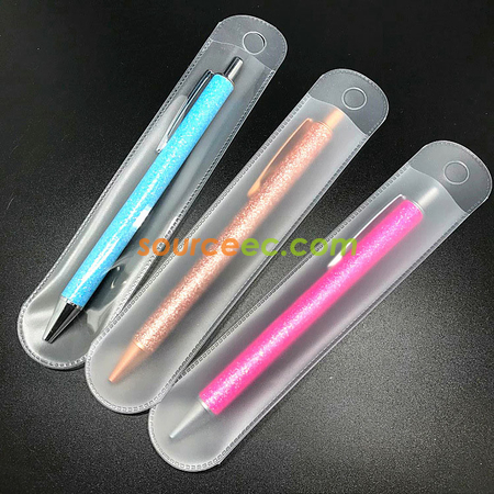 客製化塑料圓角磨砂透明筆袋禮品
