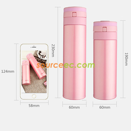 客製化450ML 鎖扣彈跳直身客製化保溫瓶禮品