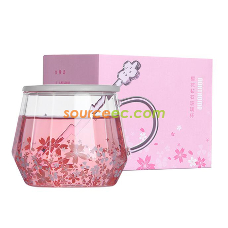 客製化鑽石櫻花玻璃杯禮品
