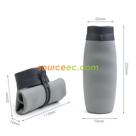 客製化客製化卷卷矽胶折叠水樽600ML禮品