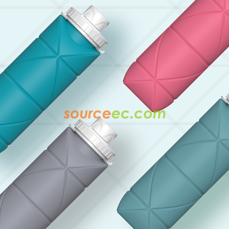 客製化創意矽膠折疊水樽600ML