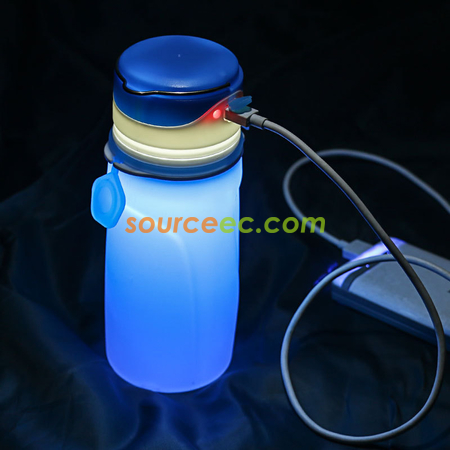 客製化客製化LED矽膠折疊水樽1000ML禮品