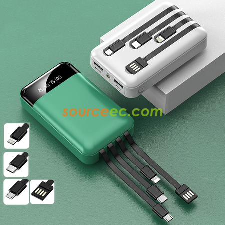客製化10000mAh自帶線行動電源禮品