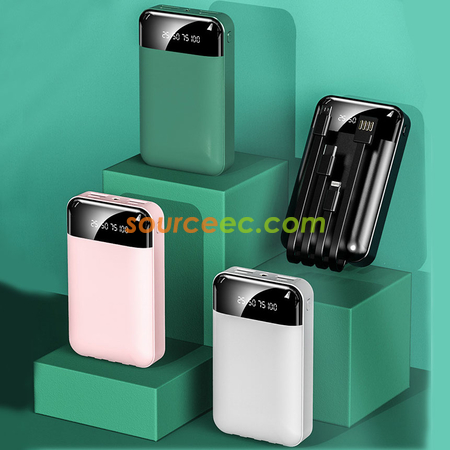 客製化10000mAh自帶線行動電源禮品