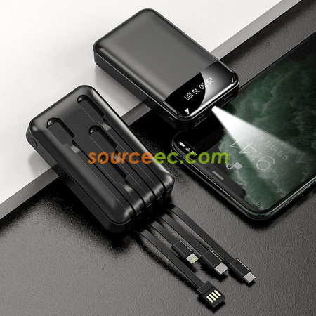 客製化10000mAh自帶線行動電源禮品