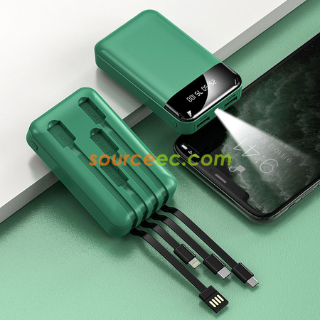 客製化10000mAh自帶線行動電源禮品