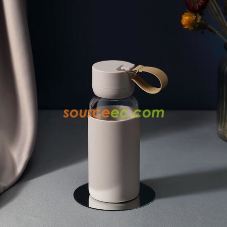 客製化400ML玻璃杯矽膠防燙水杯禮品