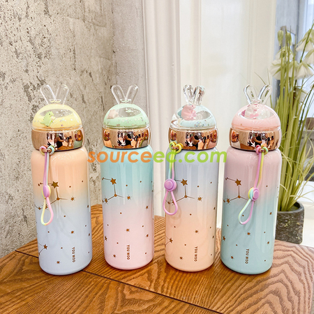 客製化兔子漸變色保溫杯
