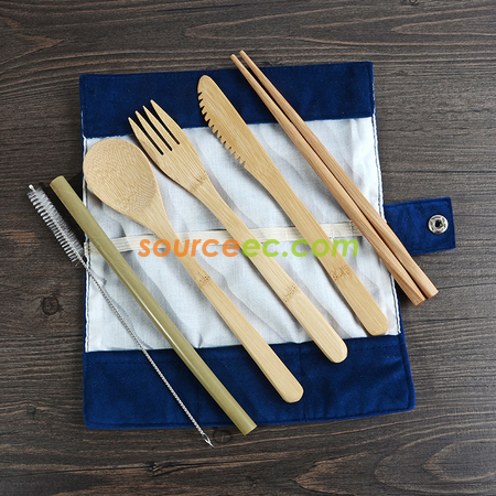 客製化環保棉袋竹製餐具套裝禮品