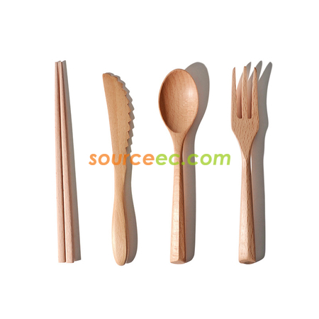 客製化環保牛皮紙袋袋竹製餐具套裝禮品