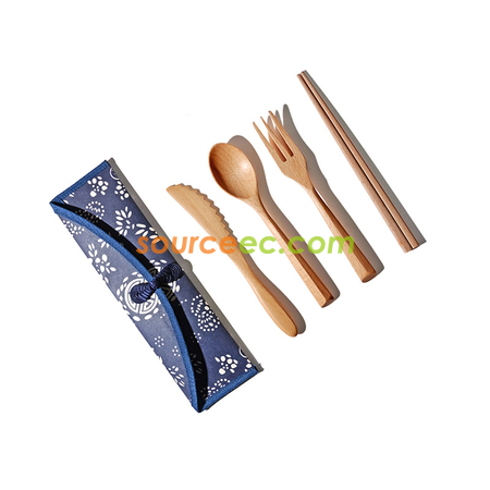 客製化環保牛皮紙袋袋竹製餐具套裝禮品