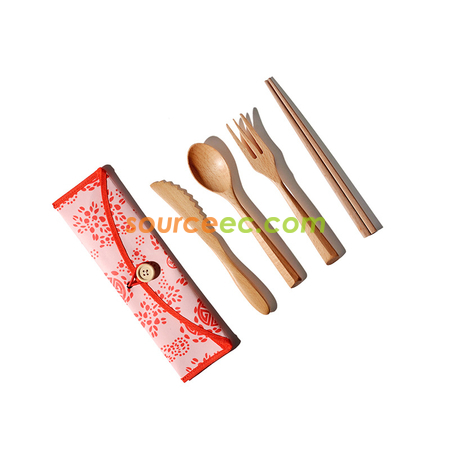 客製化環保牛皮紙袋袋竹製餐具套裝禮品