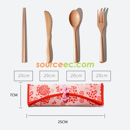 客製化環保牛皮紙袋袋竹製餐具套裝禮品