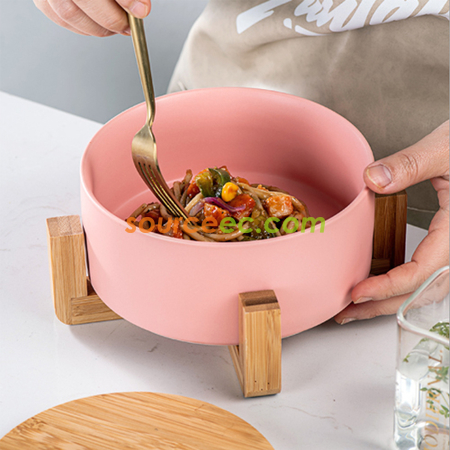 客製化創意木架陶瓷碗禮品