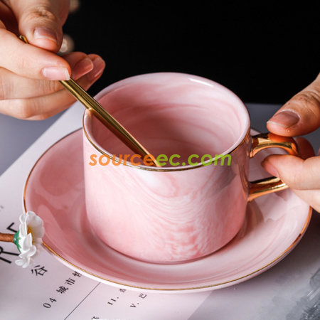 客製化大理石花紋陶瓷杯禮品