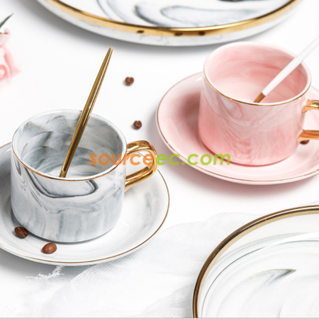 客製化大理石花紋陶瓷杯禮品
