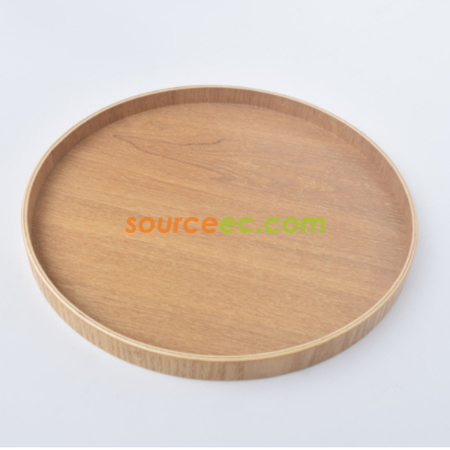 客製化簡約圓形木托盤禮品