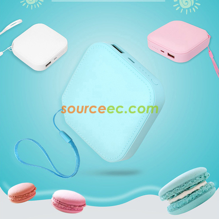 客製化仿PU皮紋馬卡龍移動電源禮品