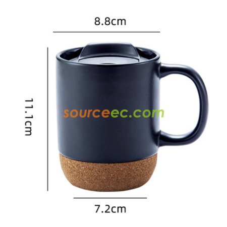 客製化帶蓋軟木墊陶瓷杯禮品